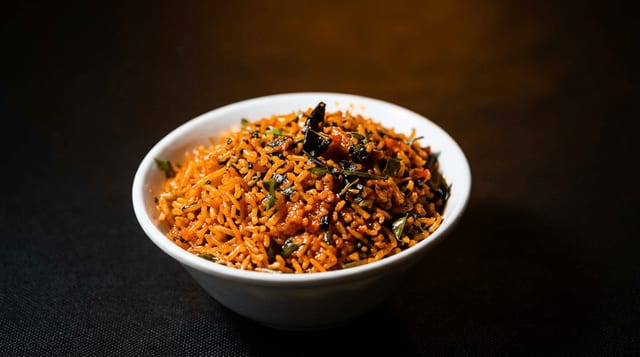Schezwan Chicken Fried Rice.